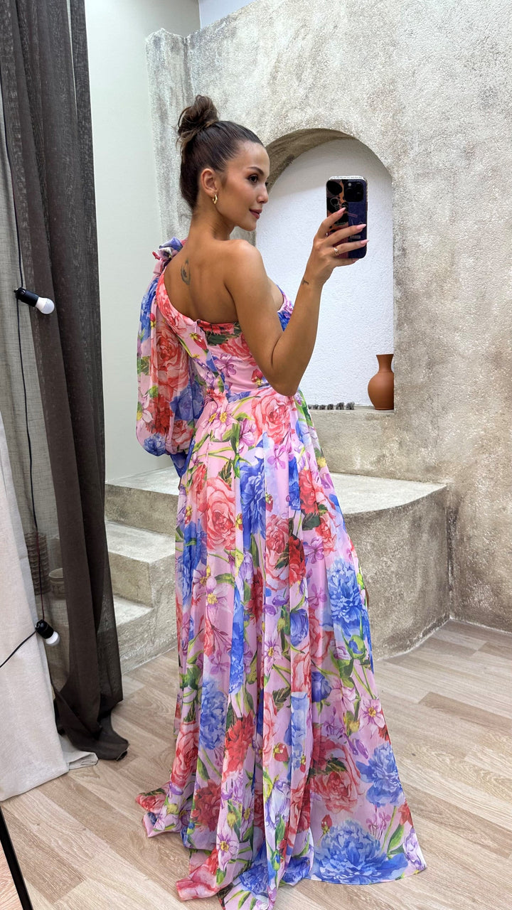 Amie | Floral One Shoulder Dress