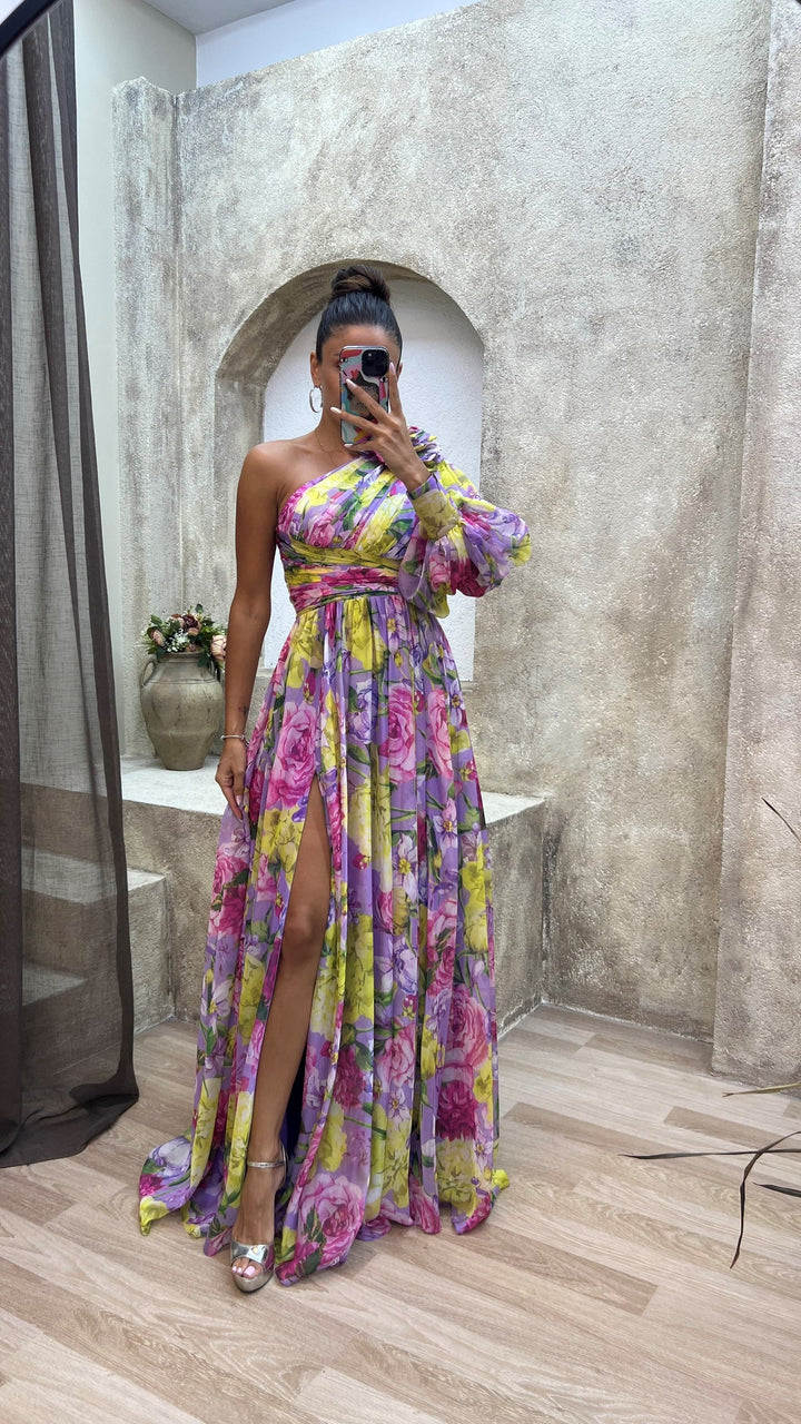 Amie | Floral One Shoulder Dress